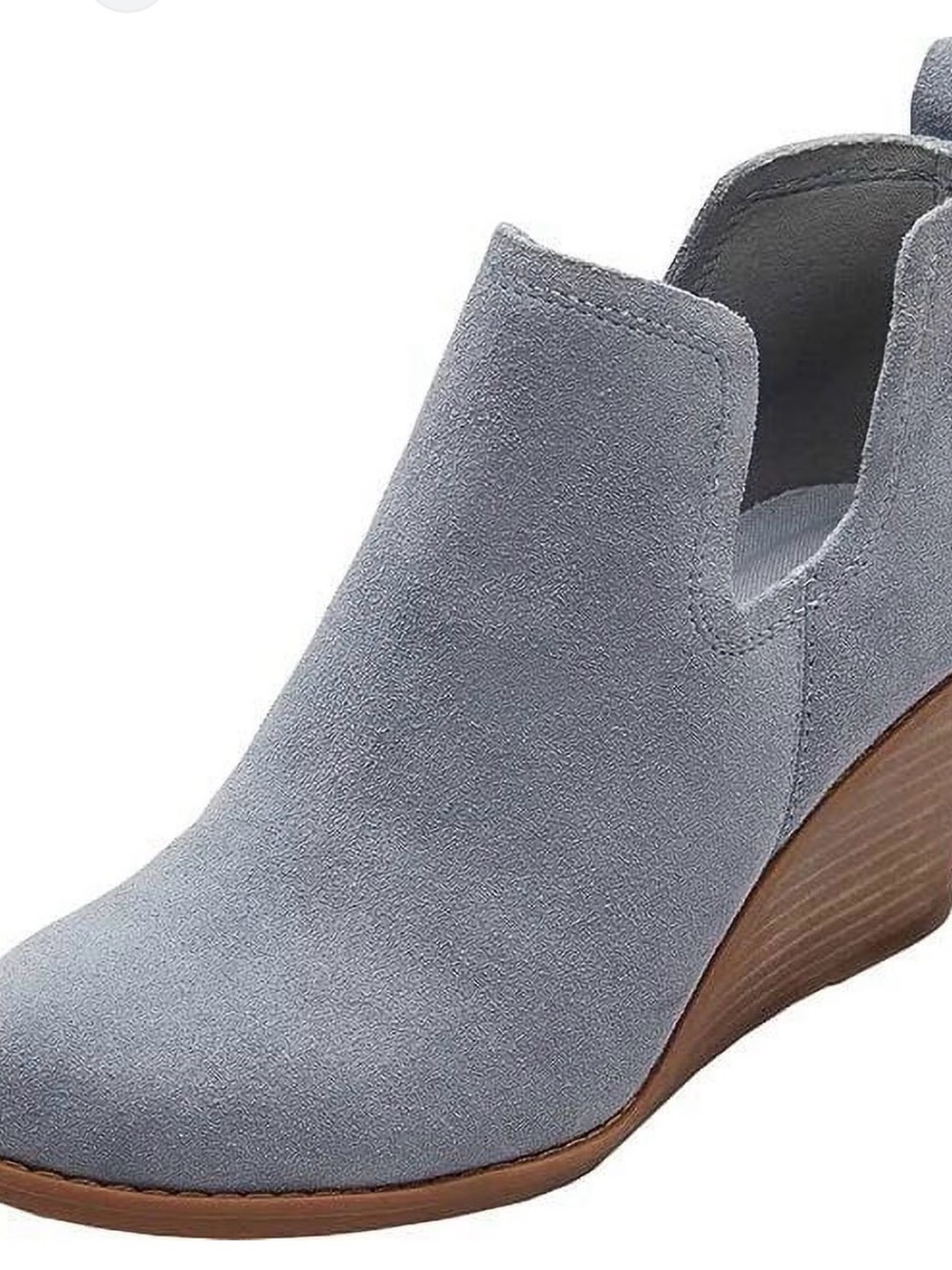 Toms Light Gray Suede Wedge Mule